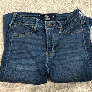 high rise jean leggings, medium faded